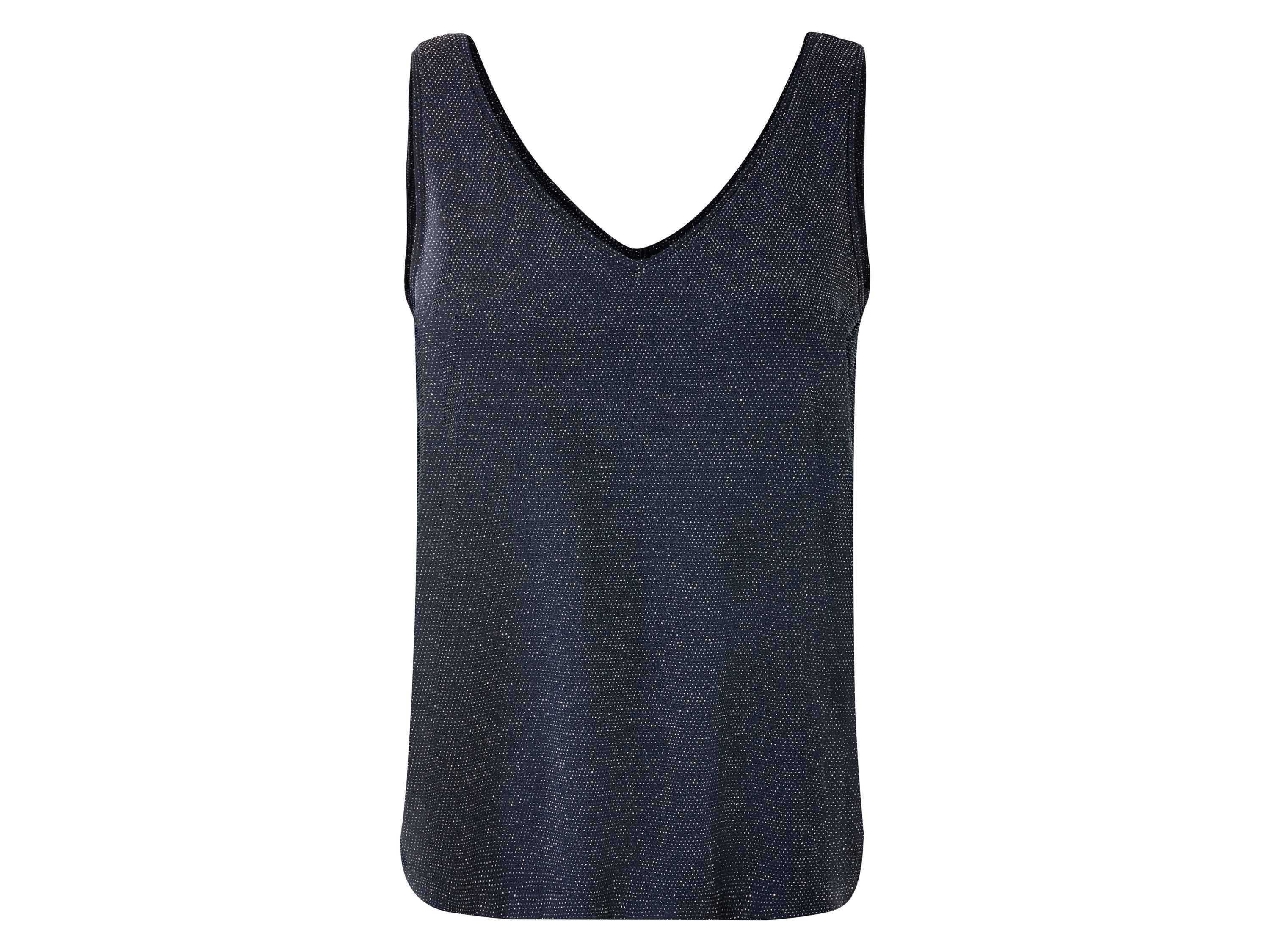 esmara Top damski z efektem brokatu L 44/46, Ciemnoniebieski