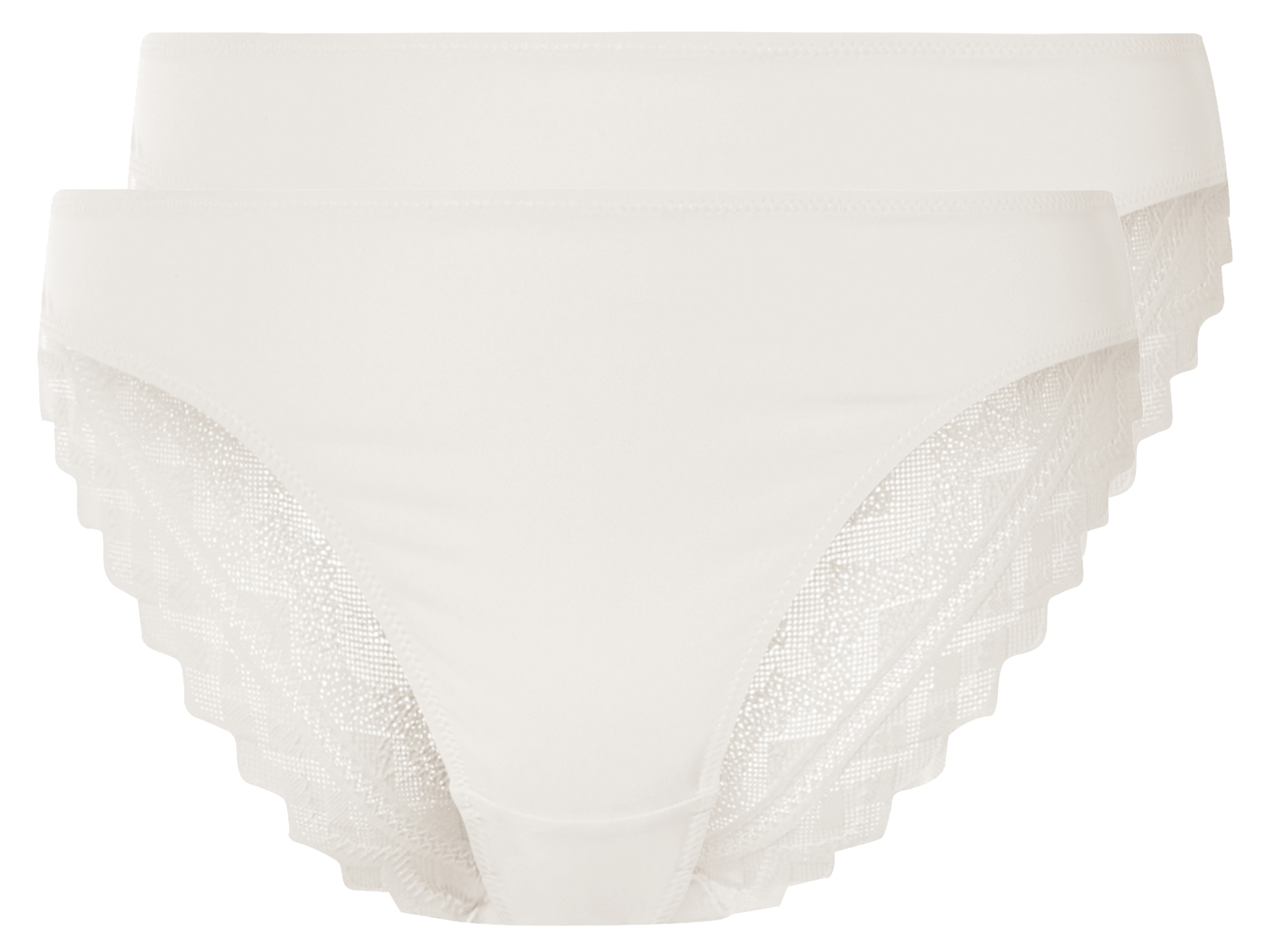 esmara Damskie stringi, 2 sztuki, z elegancką koronką Biały, XS 32/34