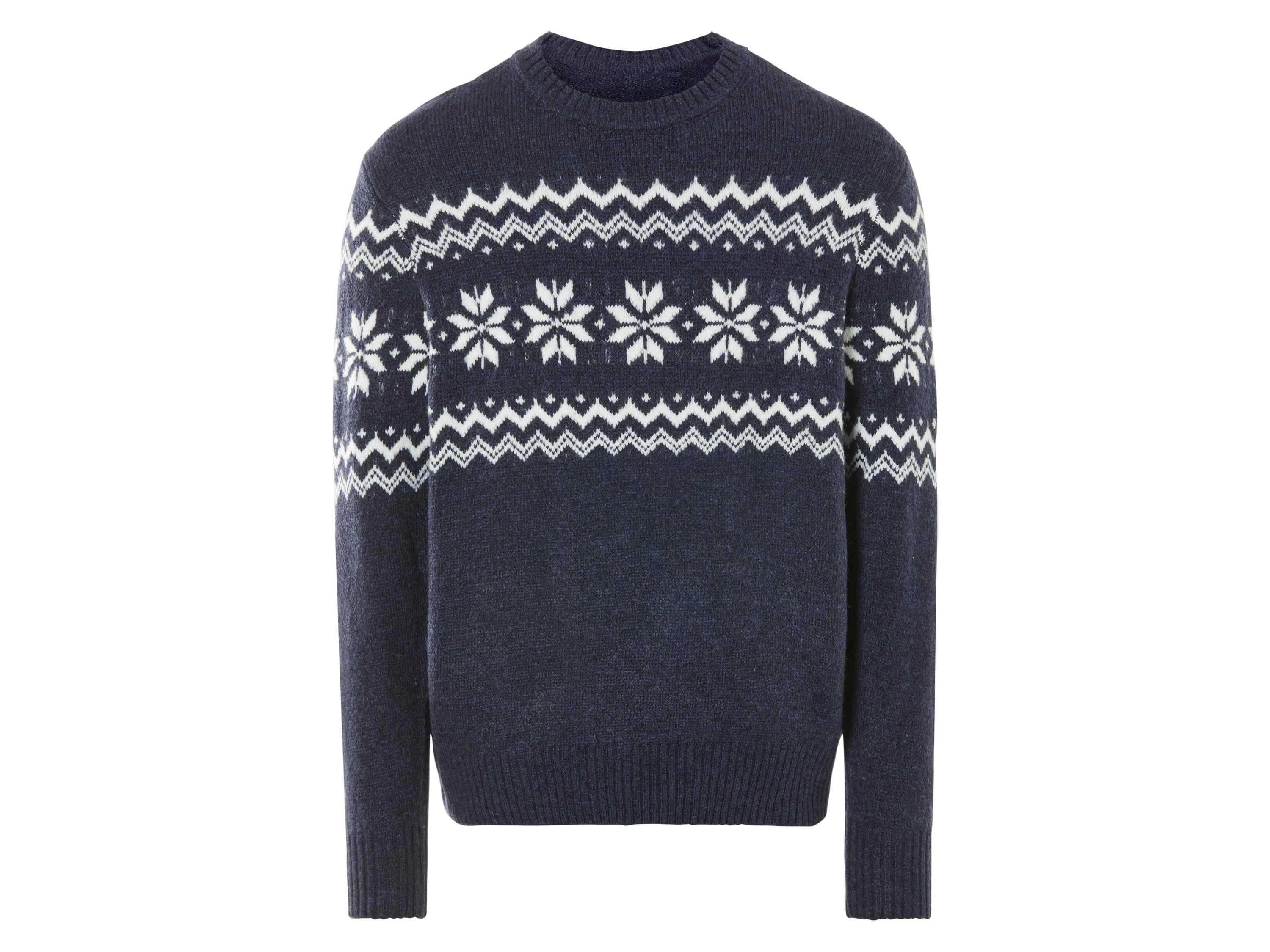 Livergy Sweter dzianinowy męski Granatowy/biały, L 52/54