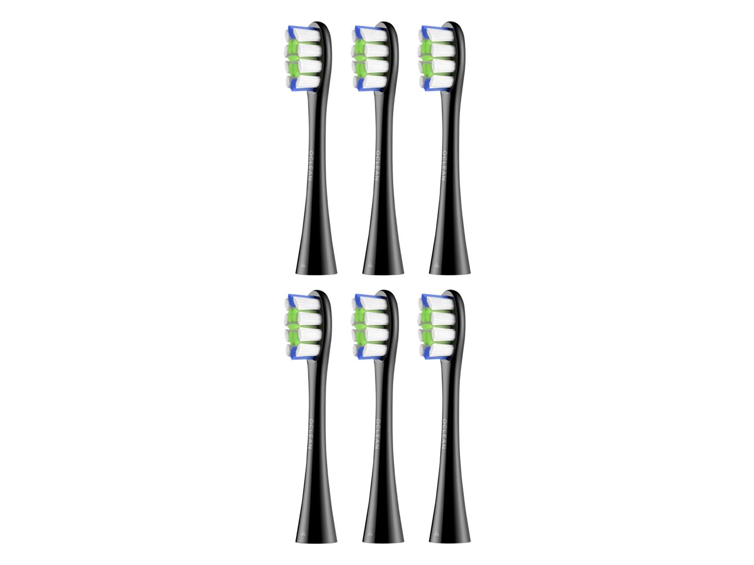 Oclean Końcówki do szczoteczki Professional Clean z czyścikiem do języka, 6 sztuk Czarny
