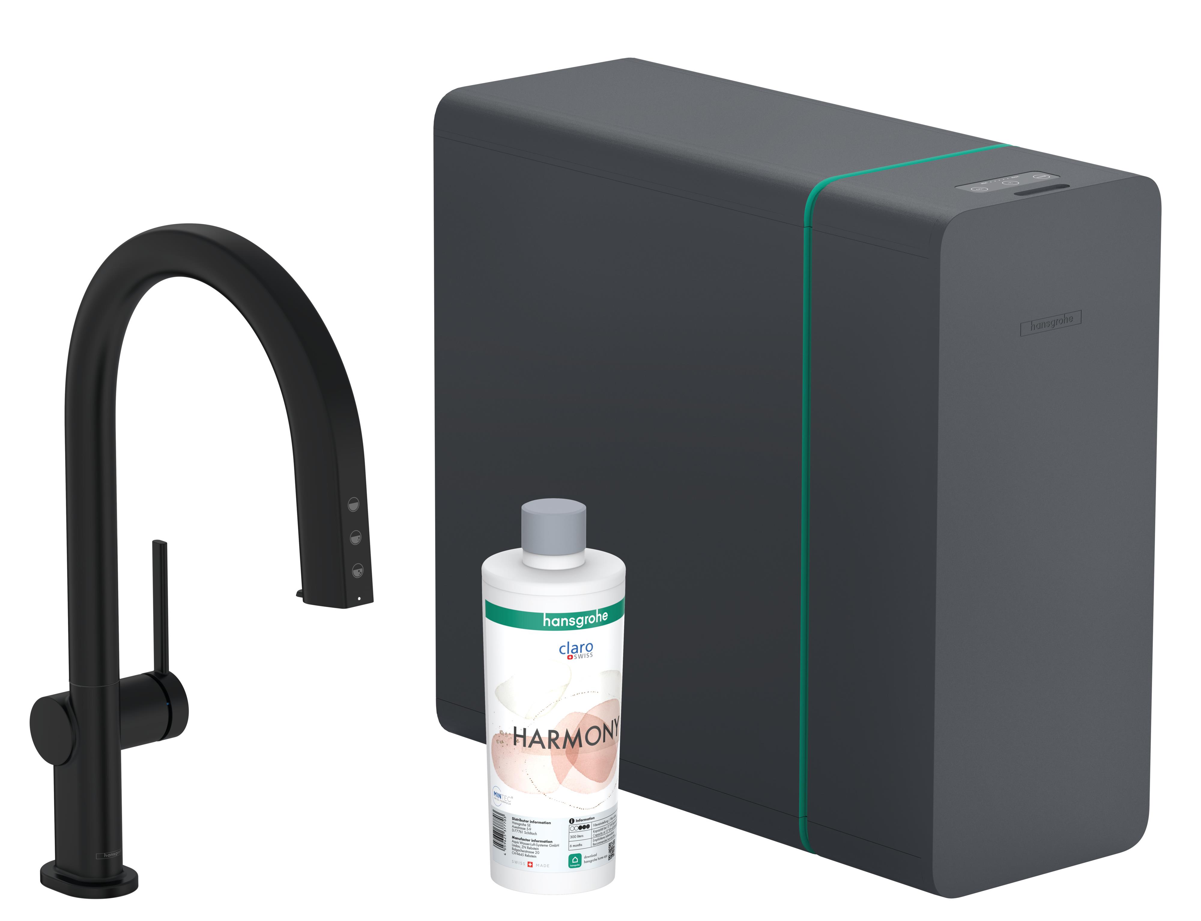 Darmowa Dostawa - Bateria kuchenna z filtrem stojąca czarny Hansgrohe Aqittura M91 76836670