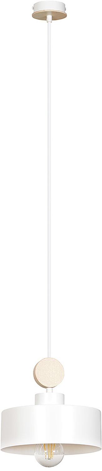 Darmowa Dostawa - Lampa wisząca 1x15 W biała-drewno Emibig Tuniso 5831