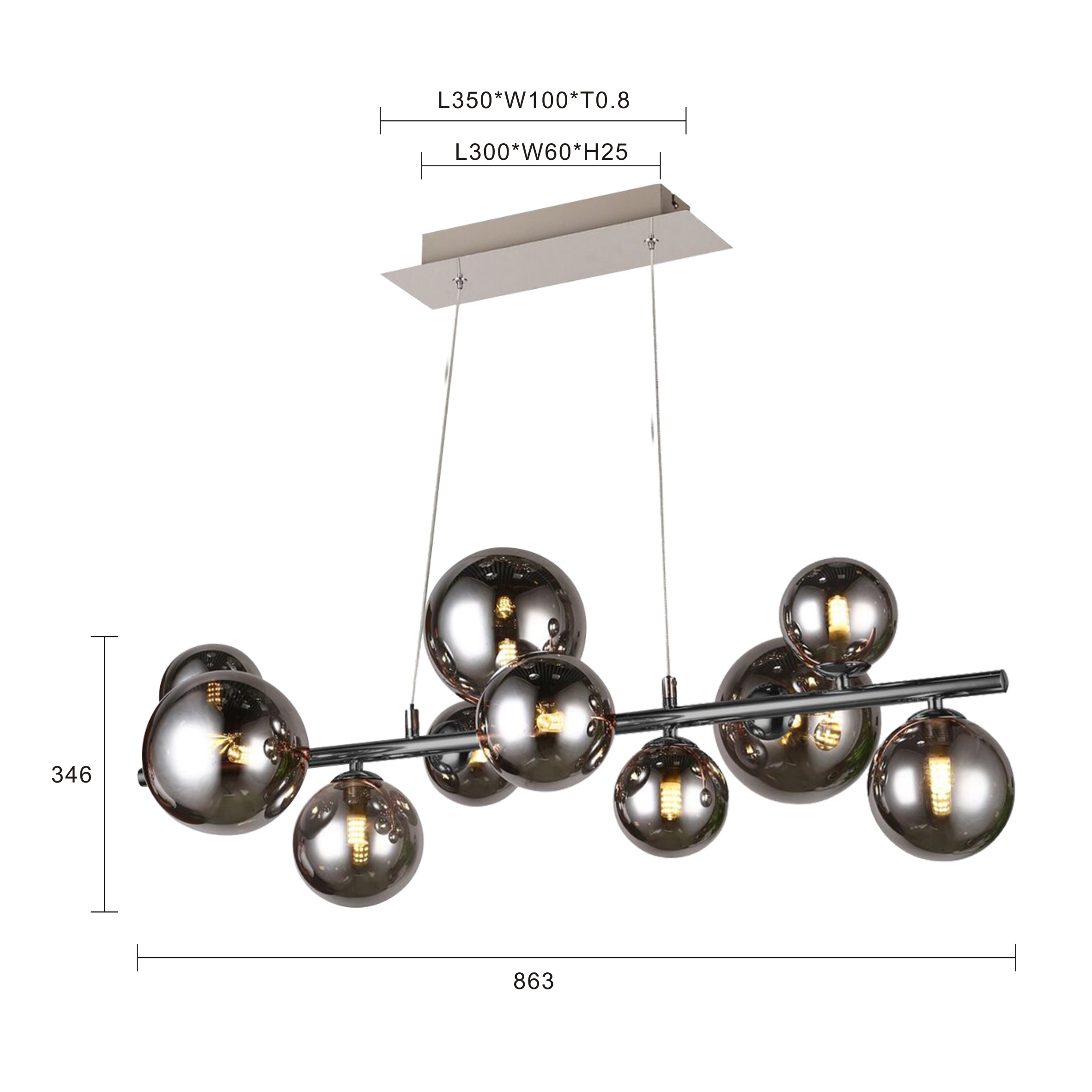 Darmowa Dostawa - Lampa wisząca x3 W czarna-chrom Aviano Sevilla 62141010