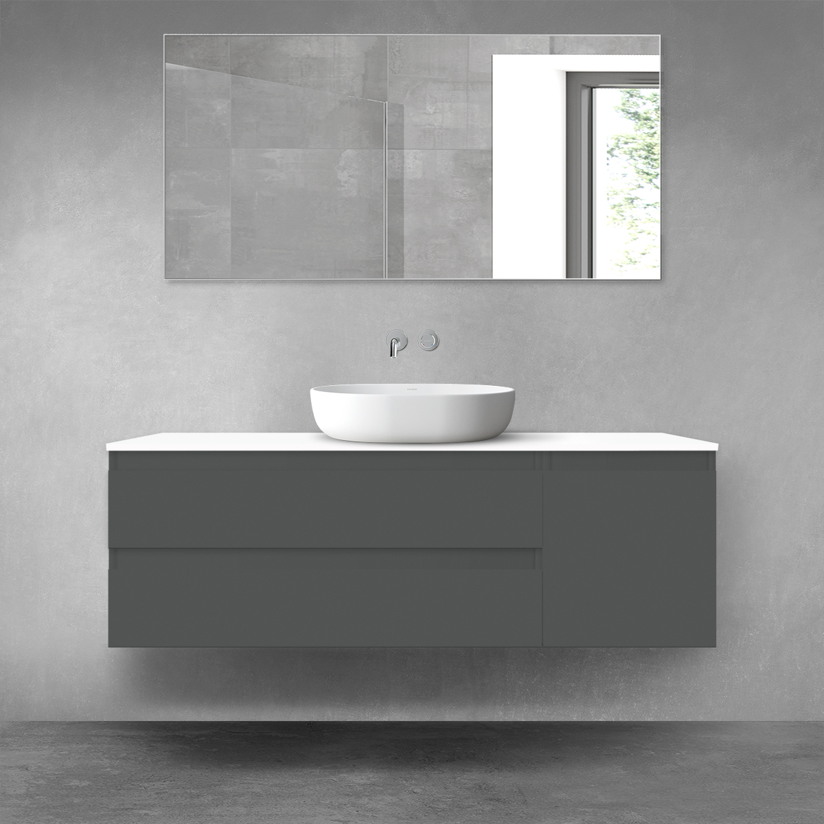 Darmowa Dostawa - Zestaw mebli łazienkowych 140x46.4x48.6 cm podumywalkowa wisząca biała Oltens Vernal 68265400
