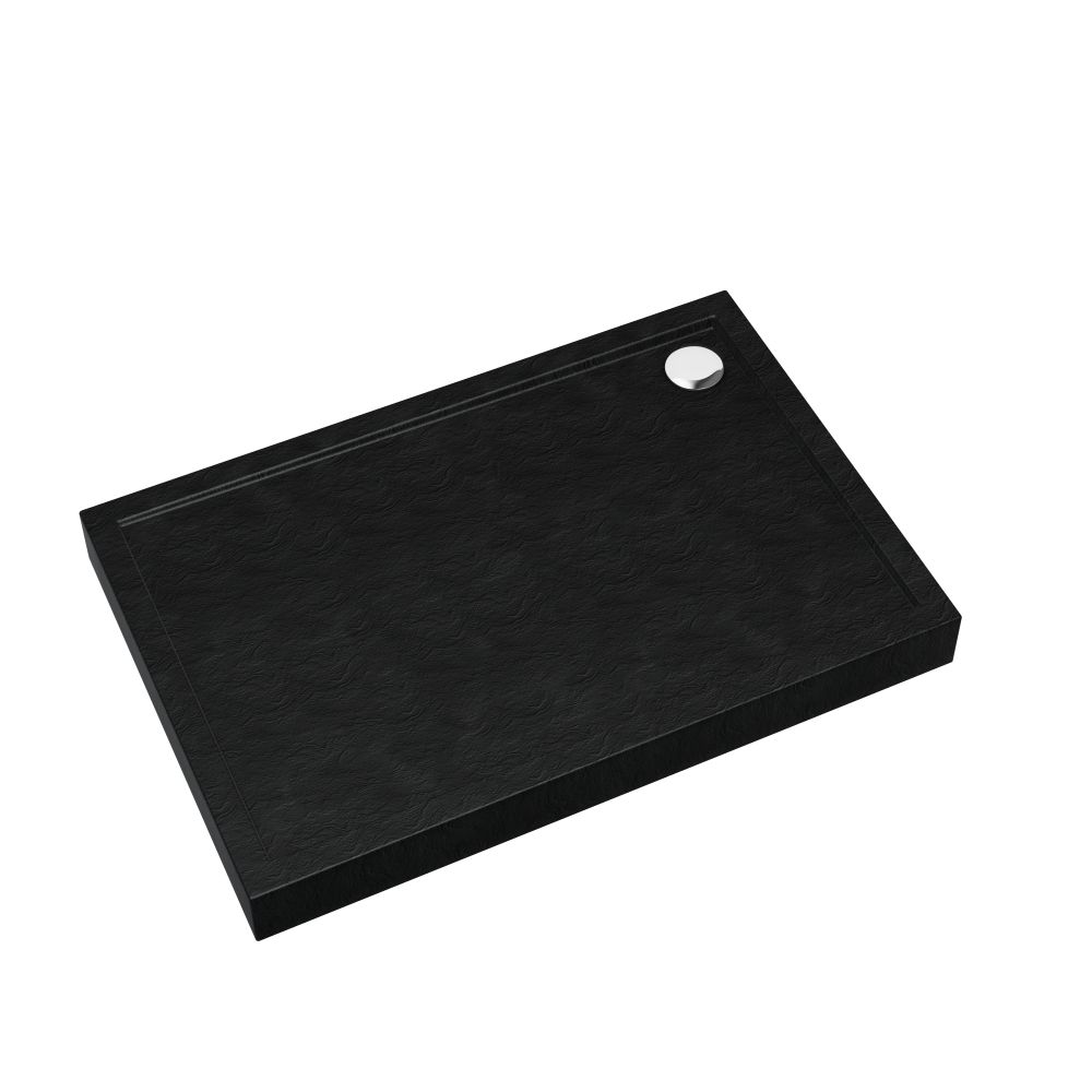 Darmowa Dostawa - Brodzik prostokątny 120x80 cm czarny Schedline Collection Cameron Black Stone 3STC1P80120CST