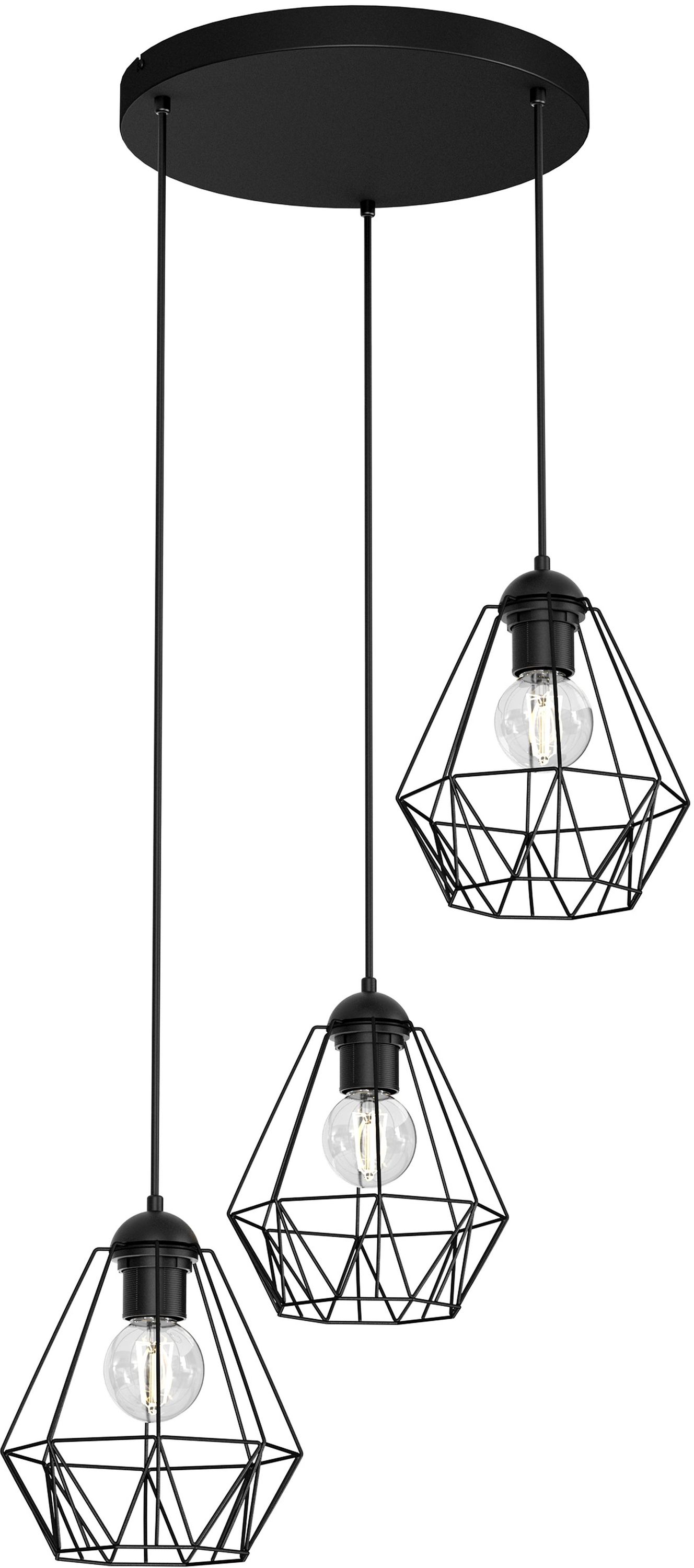 Darmowa Dostawa - Lampa wisząca 3x60 W czarna Luminex Bergen 0606