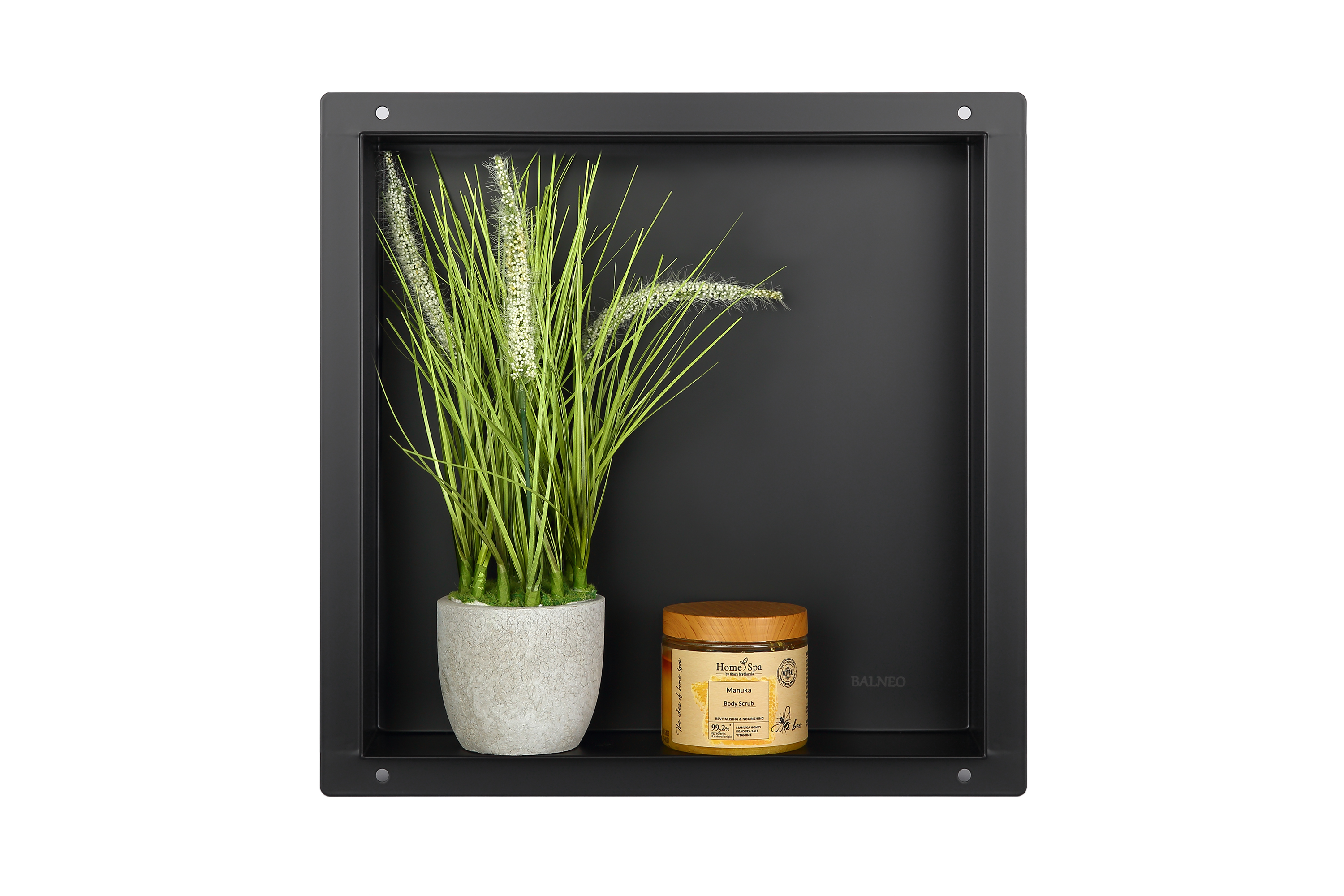 Darmowa Dostawa - Półka wnękowa 30 cm czarna Balneo Wall-Box No Rim Black OBBL2NR