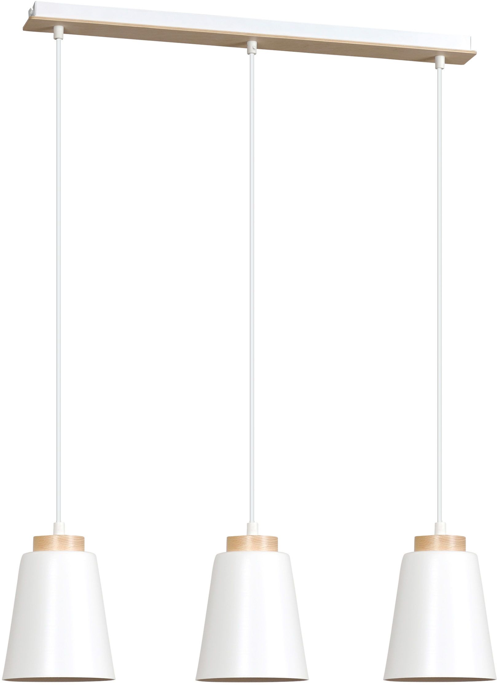Darmowa Dostawa - Lampa wisząca 3x15 W biała-drewno Emibig Bolero 4433
