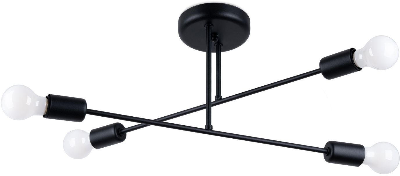 Darmowa Dostawa - Lampa podsufitowa 4x15 W czarna Sollux Lighting Norah SL1451
