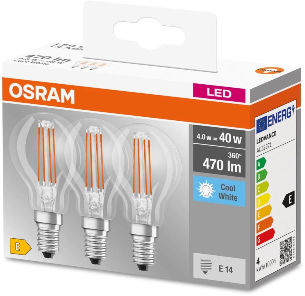 Darmowa Dostawa - Żarówki LED Multipack 3x4 W 4000 K e14 Osram LED Lamps 4058075819733