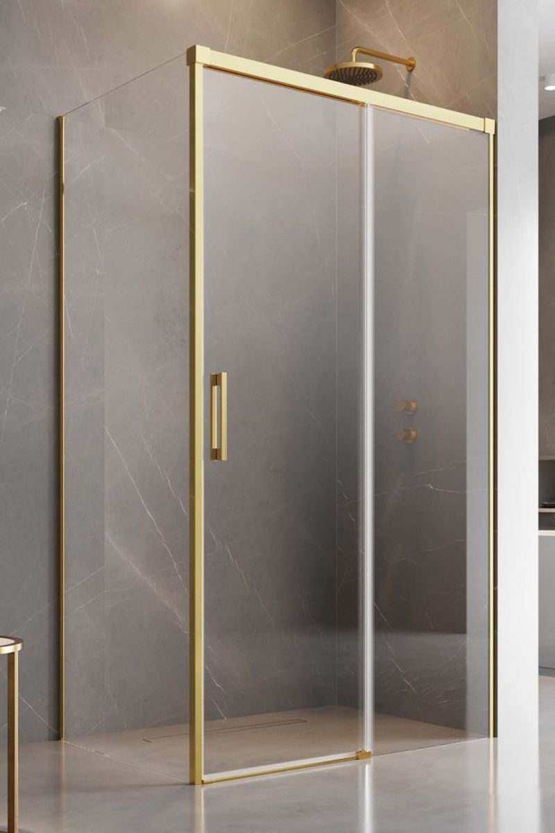 Darmowa Dostawa - Drzwi prysznicowe 120 cm rozsuwane do ścianki bocznej Radaway Idea Gold KDJ 3870420901R