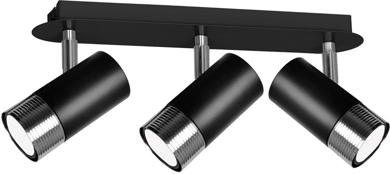 Darmowa Dostawa - Lampa podsufitowa 3x8 W czarna-chrom Milagro Dani MLP6230