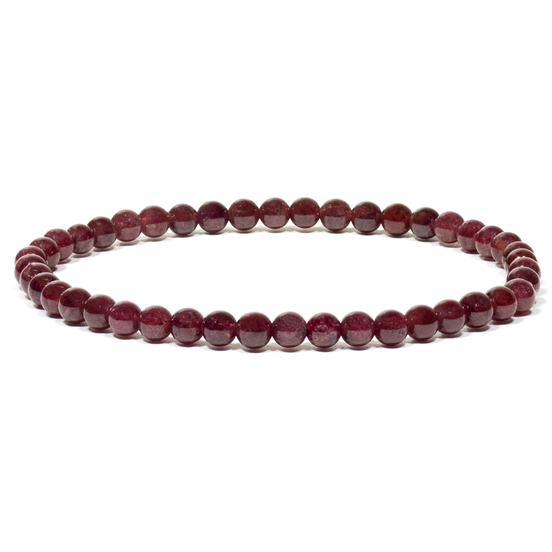 Bransoletka z kamieni - Granat (kulka 4 mm)