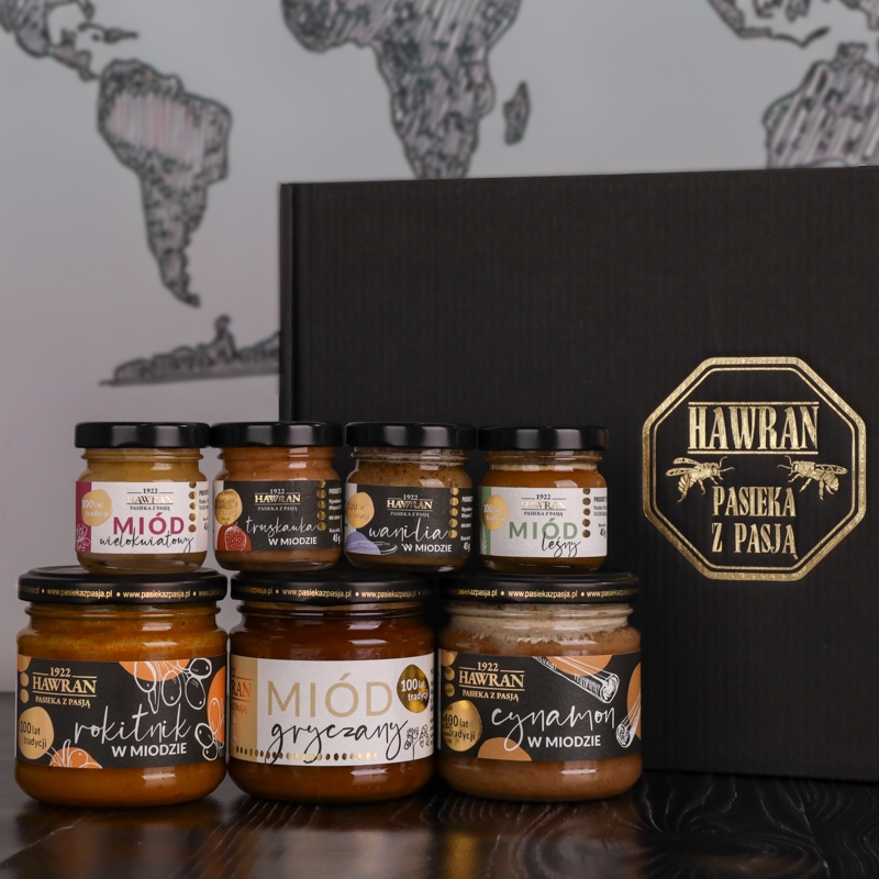 Box premium 7x miód - dla Nauczyciela - Pasieka z Pasją Hawran