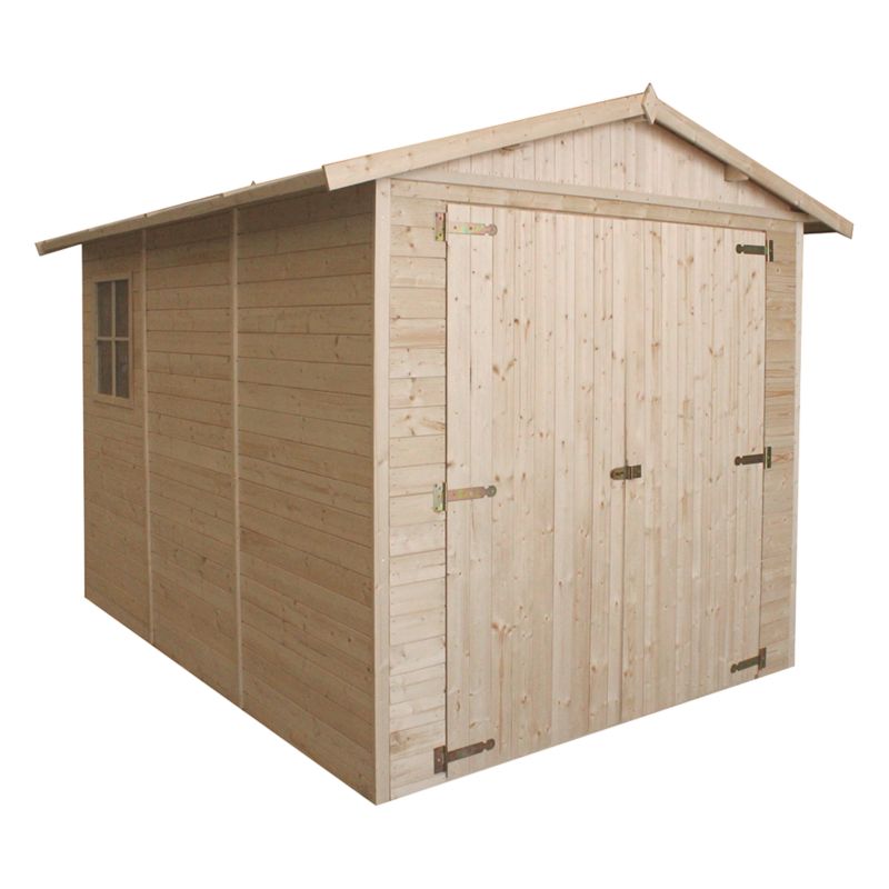 Drewniany garaż ogrodowy Timbela 6 m² M105 drewno naturalne, grubość deski 17 mm, 1 szt.