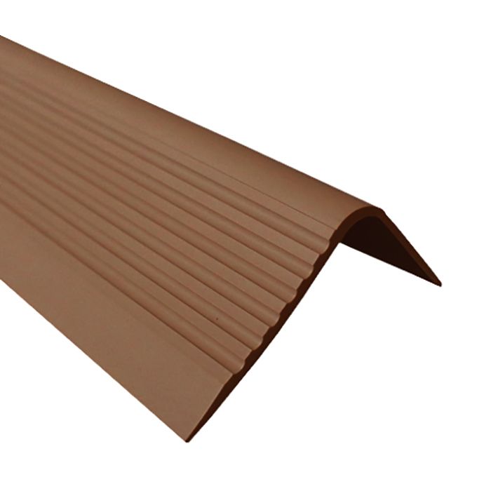 Profil schodowy PCV 52x40mm, QUEST, antypoślizgowy nosek schodowy, RGPD, brąz, 1.5m