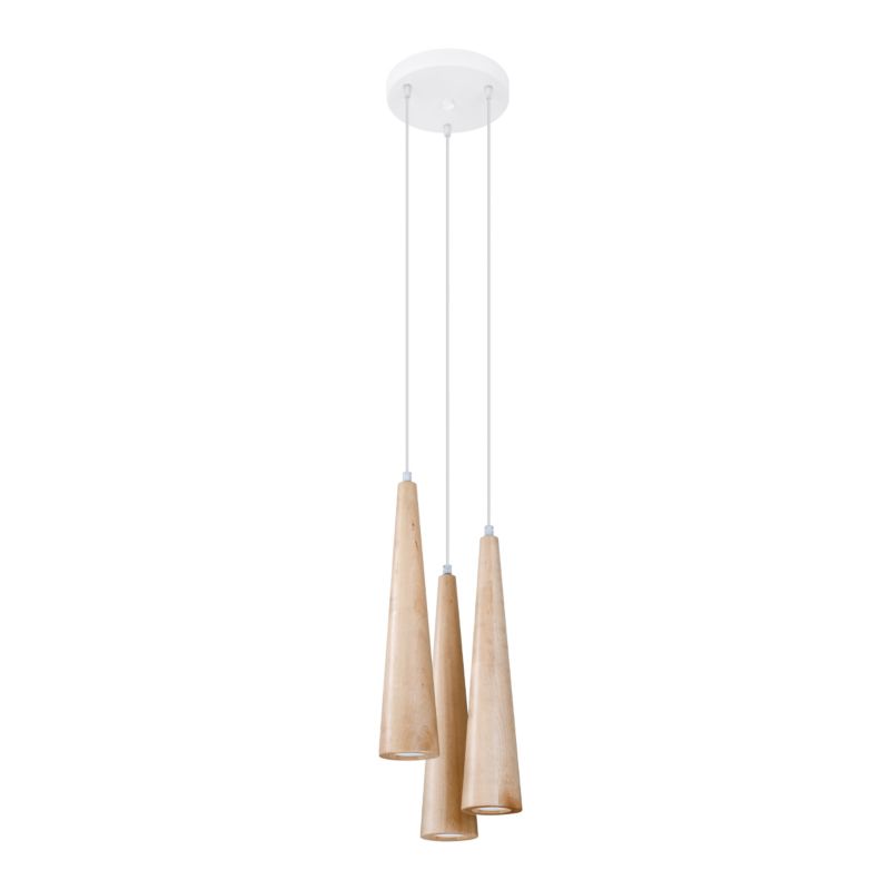 Lampa wisząca Sollux Lighting SULA 3P naturalne drewno 1 szt.