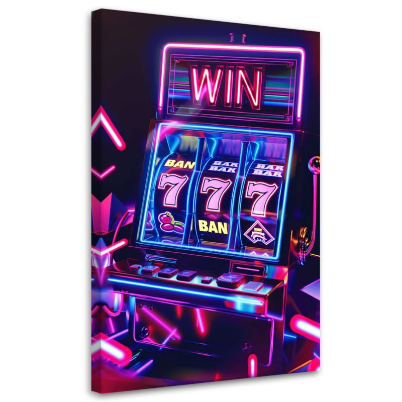 Obraz dekoracja do salonu pokoju nowoczesny Feeby Automat do gier Neon 40x60cm 1szt