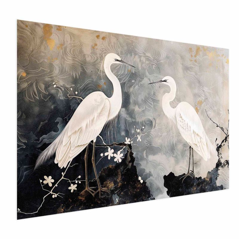 Plakat Artgeist Czaple i kwiat wiśni 42x29,7 cm bez ramy 1 szt