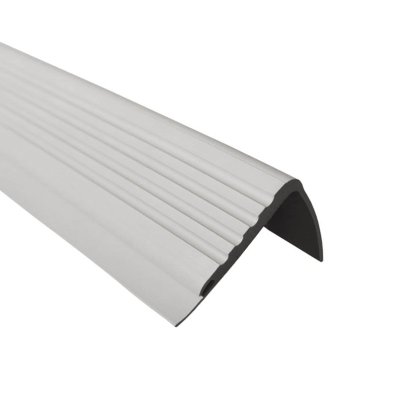 Profil schodowy PCV 48x42mm, QUEST, antypoślizgowy nosek schodowy, PMW, szary, 1.5m