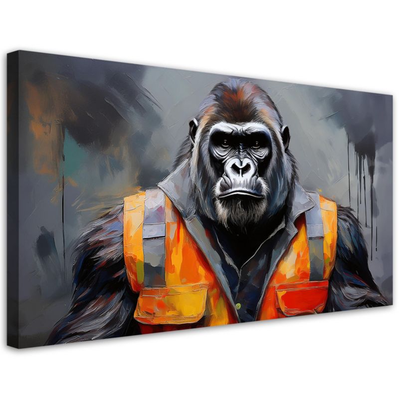 Obraz na płótnie Feeby 120x60cm Goryl Pracownik Abstrakcja 1 szt.