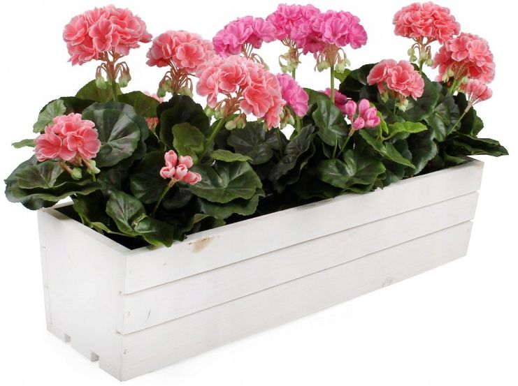Skrzynka drewniana KOTARBAU balkonowa biała 60 cm 1 szt.