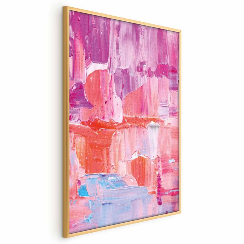 Plakat Artgeist Kolorowe Pociągnięcia 42x29,7 cm z ramą złotą 1 szt