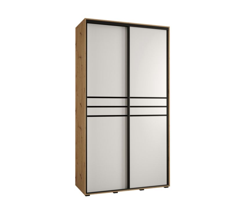 Szafa przesuwna Abiks DAVOS 10 wysoka szer.140cm artisan/biały/czarny 1szt.