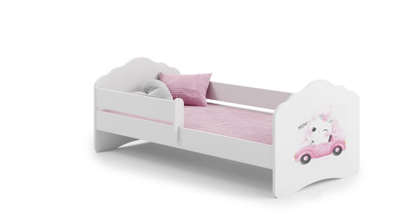 Łożko dziecięce Kobi FALA z barierką 160x80 Kot 1 szt.