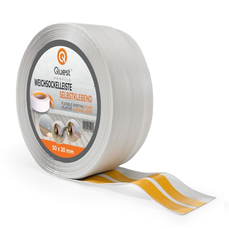 Listwa przypodłogowa PCV 50x20mm, QUEST, samoprzylepna elastyczna, miękka listwa podłogowa, cokołowa, brzoza, 5m