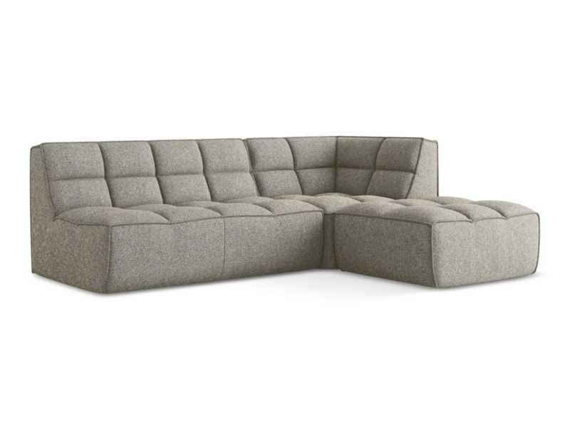 Narożnik uniwersalny Makamii Kalai z tkaniny strukturalnej 258x178 cm ciemny beż 1 szt.