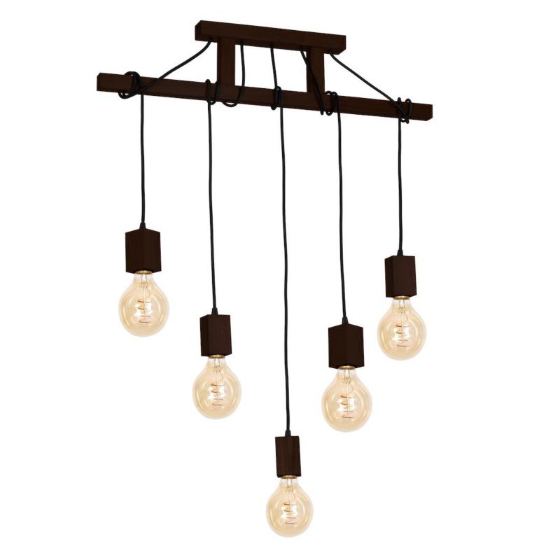 Lampa wisząca Milagro Jack rustykalna 5xE27 orzech 1 szt.