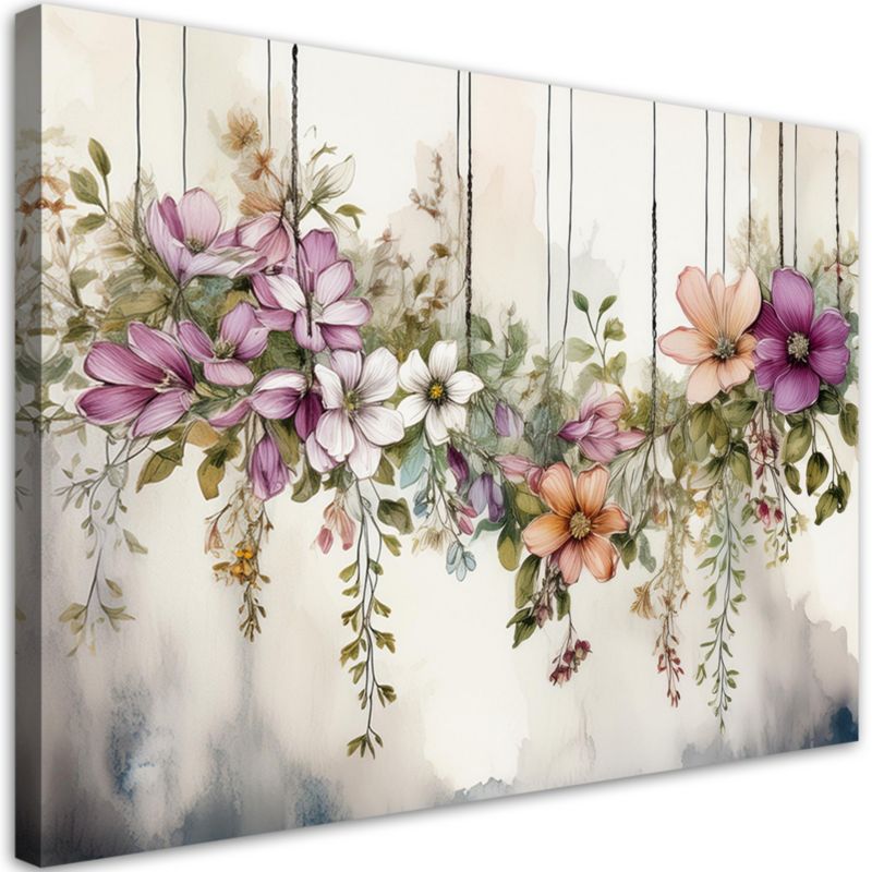Obraz dekoracja do salonu sypialni Feeby Wiszące Kwiaty Rośliny 60x40 cm 1szt