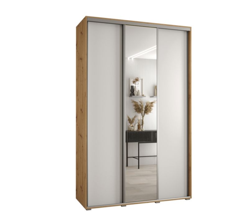 Szafa przesuwna Abiks DAVOS 3 wysoka szer.150cm gł.60cm artisan/biały/srebrny 1szt.