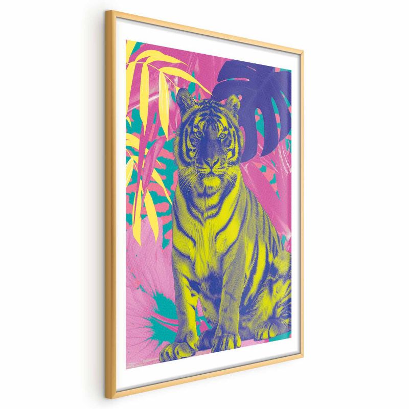 Plakat Artgeist Kolorowy tygrys 40x60 cm z ramą złotą 1 szt