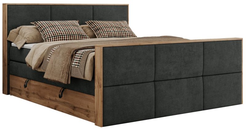 Łóżko kontynentalne MKS Meble ALBERO 2 KING DUO 160x200 H3 Ciemnoszary struktura 1szt.
