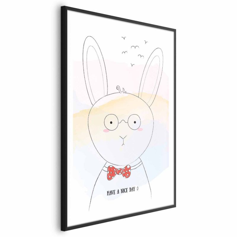 Plakat Artgeist Pozdrowienia od królika 60x90 cm z ramą czarną 1 szt