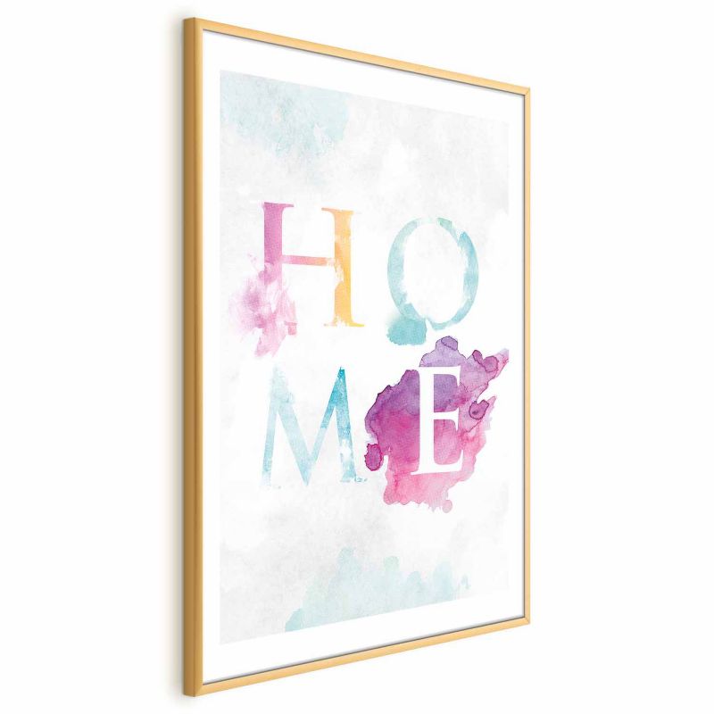 Plakat Artgeist Tęczowe home 21x30 cm z ramą złotą 1 szt