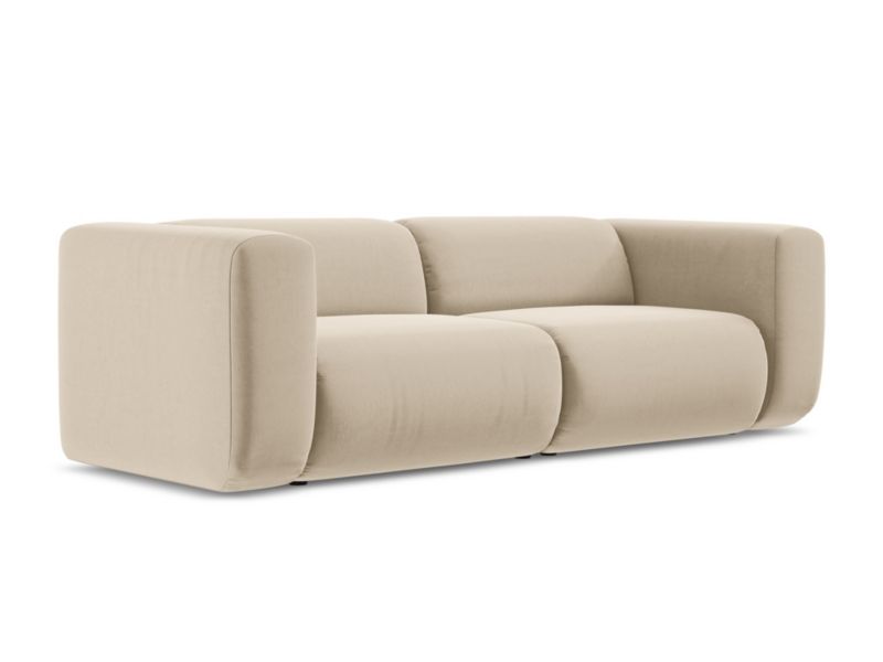 3-osobowa kanapa modułowa Makamii Ekahi z weluru 228x89 cm jasny beż 1 szt.