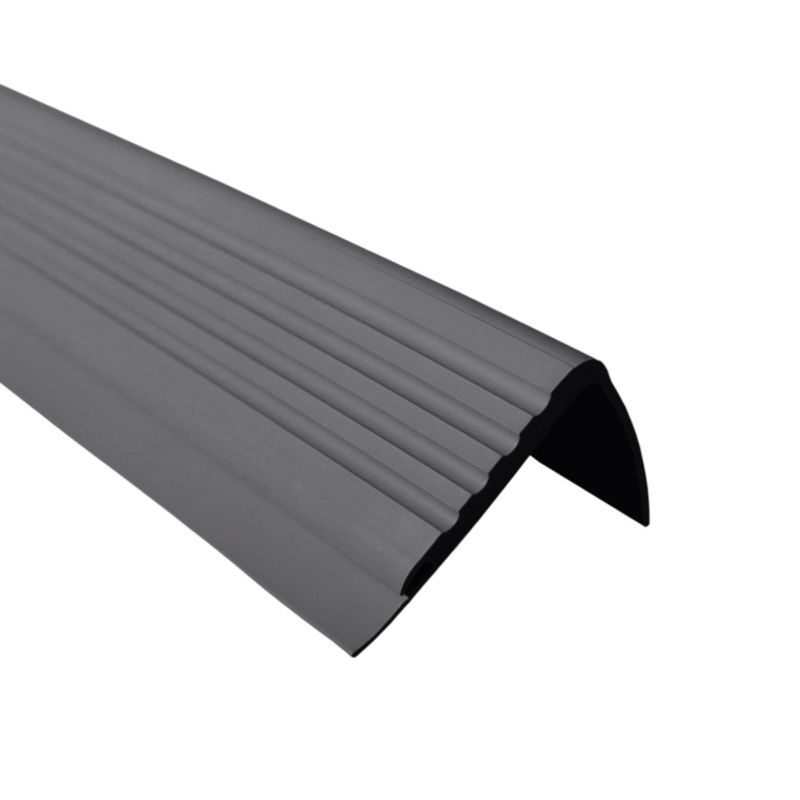 Profil schodowy PCV 48x42mm, QUEST, antypoślizgowy nosek schodowy, PMW, ciemnoszary, 1.5m