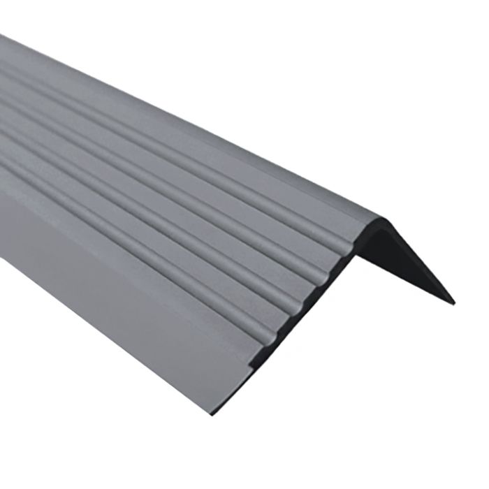Profil schodowy PCV 40x40mm, QUEST, antypoślizgowy nosek schodowy, RD, ciemnoszary, 1.5m