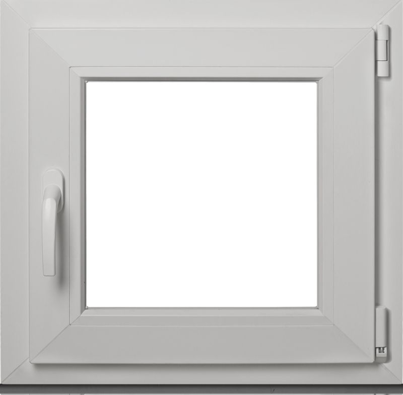 Okno PCV rozwierno-uchylne dwuszybowe 565 x 535 mm prawe białe