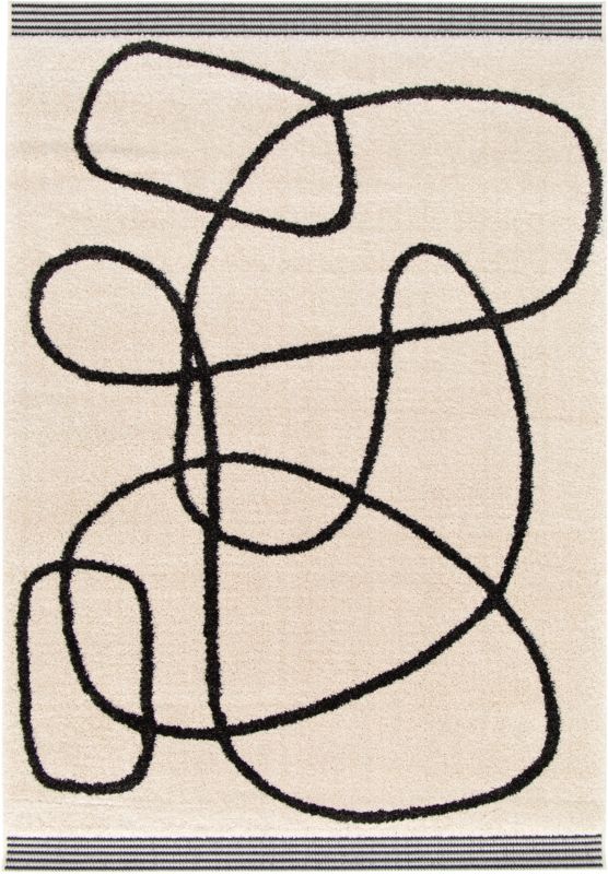 Dywan GoodHome Chios L 120 x 179 cm biały / czarny