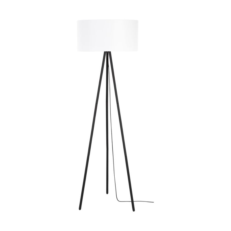 Lampa Podłogowa SPOT Light 1xE27 Max.40W Klasyczne Połączenie Czerni z Białą Tkaniną, Polski Producent, 1 szt.