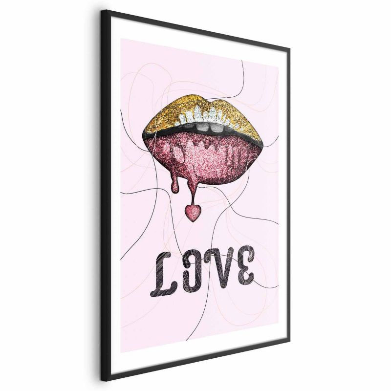 Plakat Artgeist Płynne usta 21x30 cm z ramą czarną 1 szt