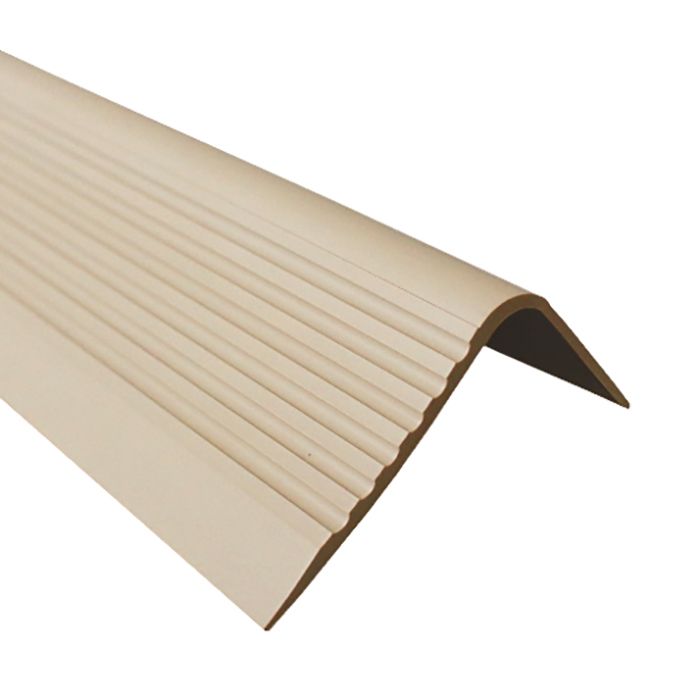 Profil schodowy PCV 52x40mm, QUEST, antypoślizgowy nosek schodowy, RGPD, beż, 1.5m