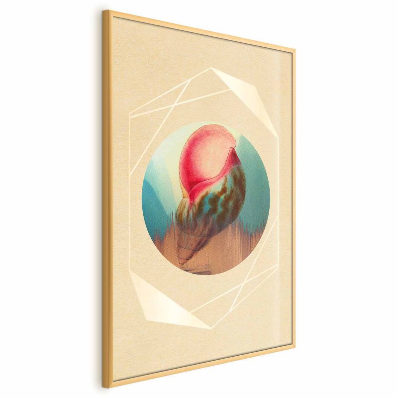 Plakat Artgeist Muszla 21x30 cm z ramą złotą 1 szt