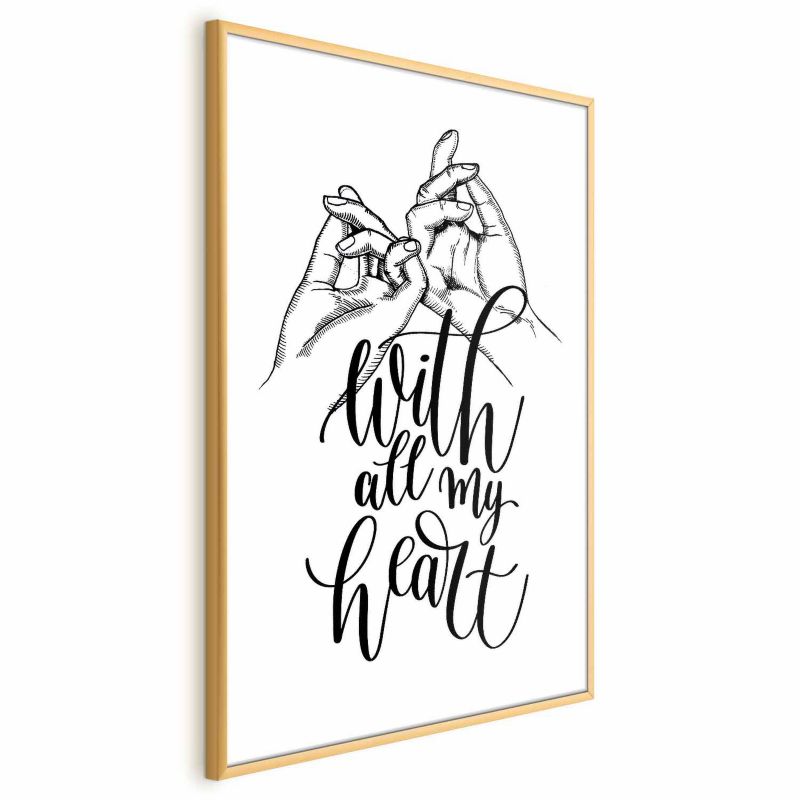 Plakat Artgeist All My Heart 60x90 cm z ramą złotą 1 szt