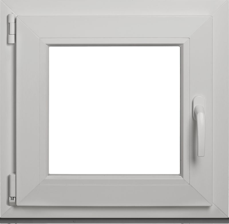 Okno PCV rozwierno-uchylne dwuszybowe 565 x 535 mm lewe białe