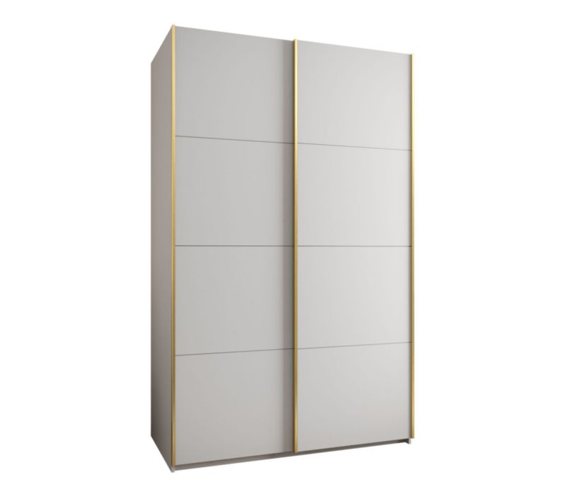 Szafa przesuwna Abiks LUX wysoka szer.150cm biały/biały/złoty 1szt.